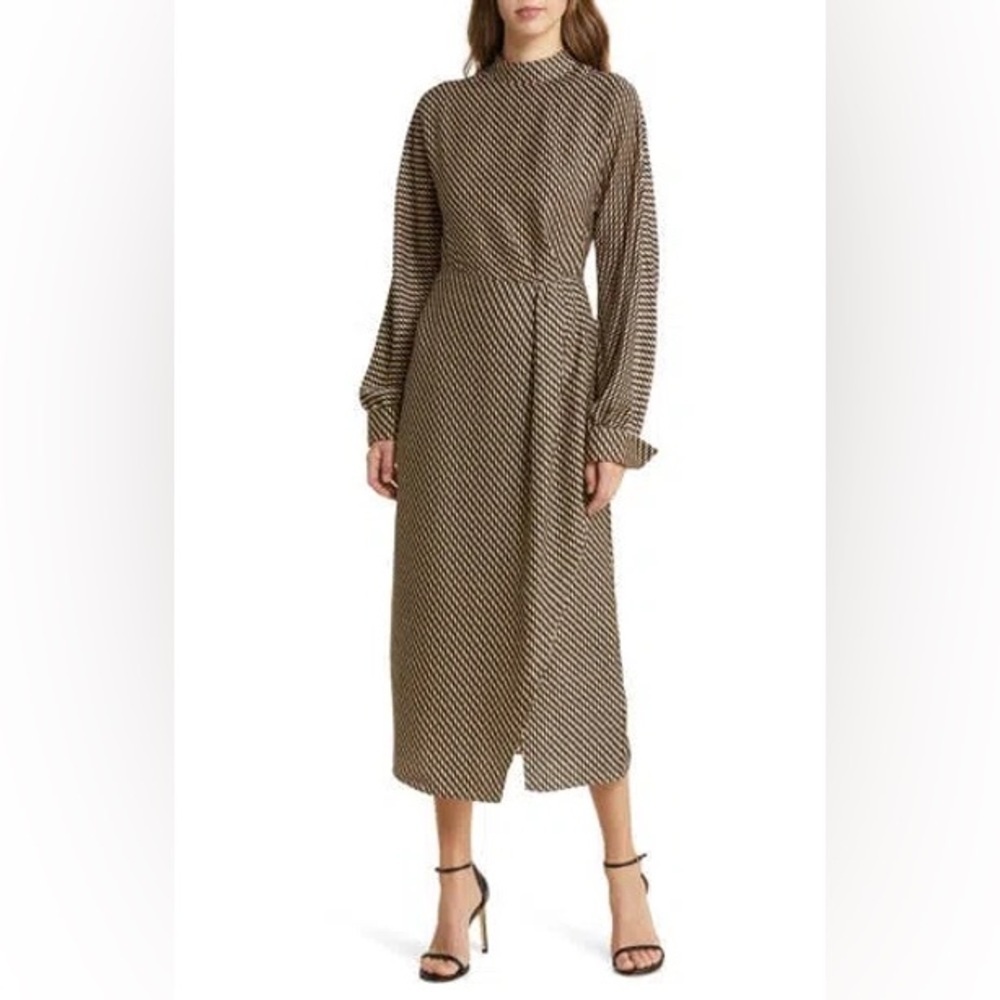 Zoe and Claire Nordstrom Mock Neck Midi Dress